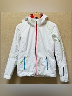 Spyder Menage A Trois Women's Jacket White & Pink Color Size-6